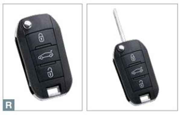 Autosleutel met afstandsbediening voor diverse modellen van Peugeot en Citroën